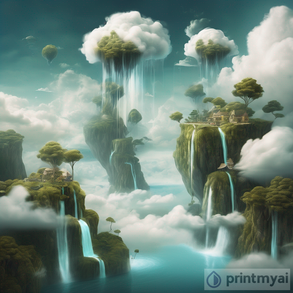Designing Surreal Landscapes: Creating Floating Islands & Waterfalls through Clouds