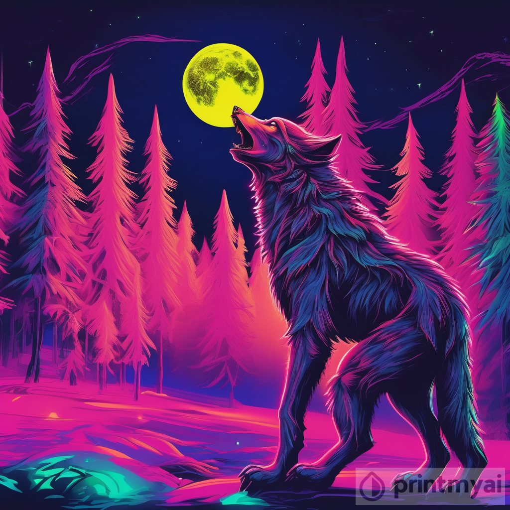 Enchanted Werewolf: Howling Under Neon Moon