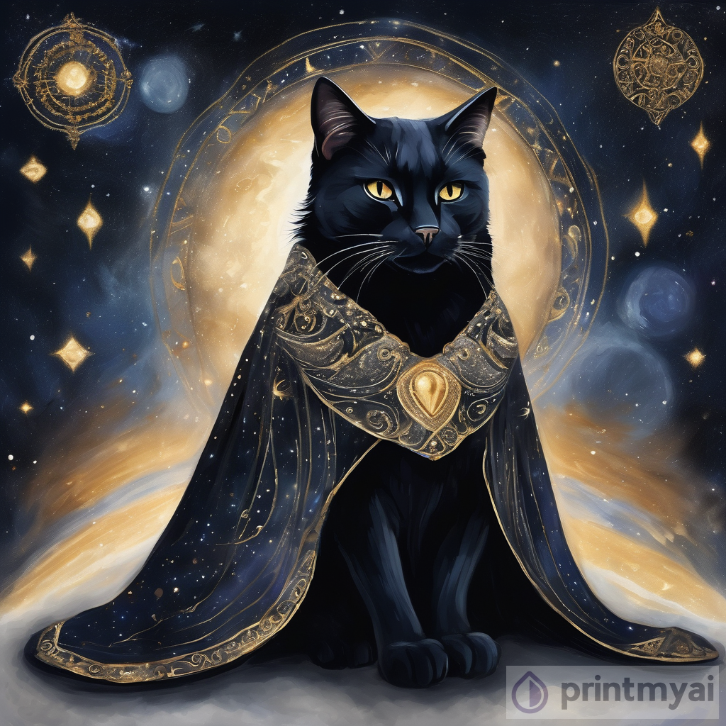 Cat in Space: A Majestic Feline Donning an Ornate Cape
