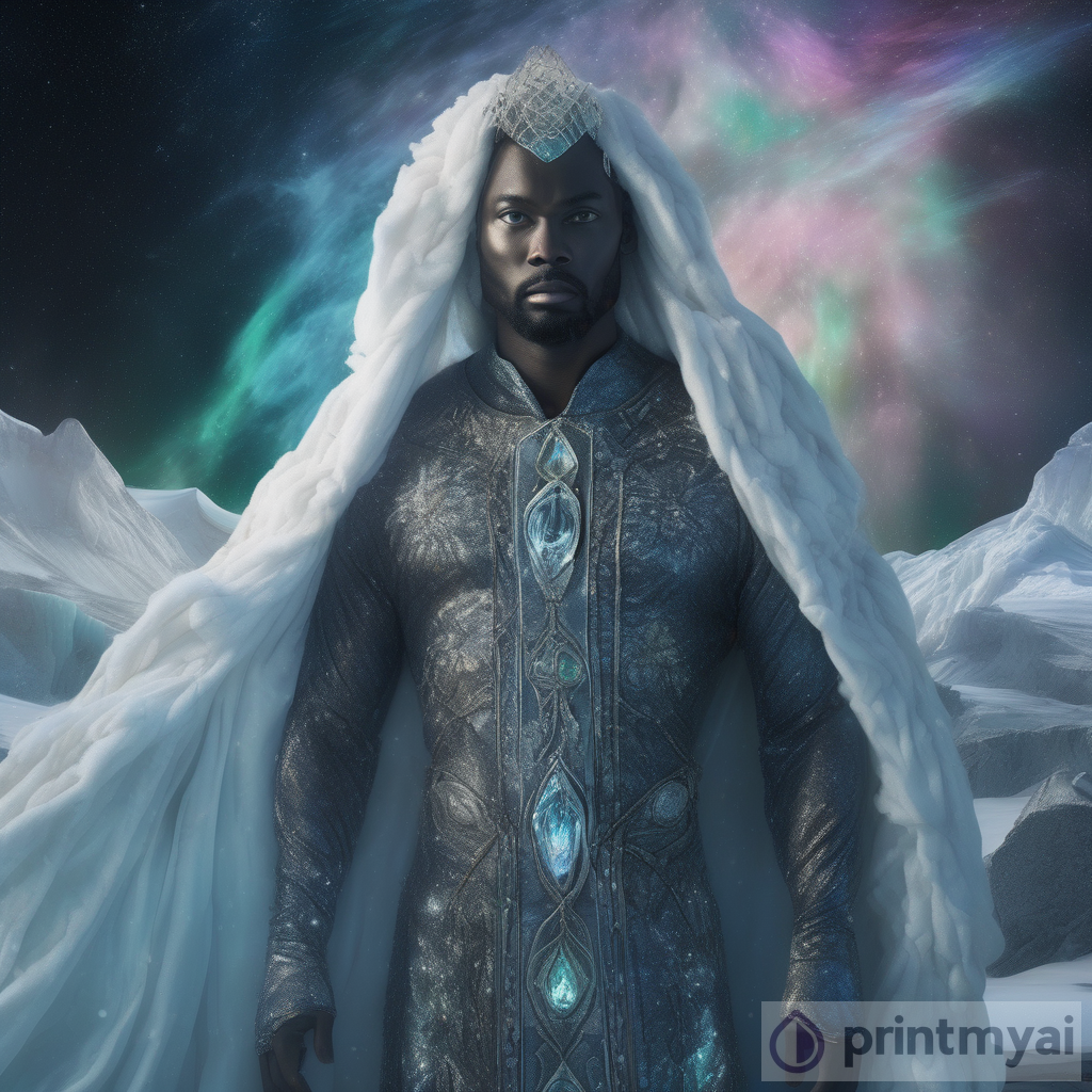 Aurora Spirit: An Enigmatic Male Model in Polar Black and Aurora Silver