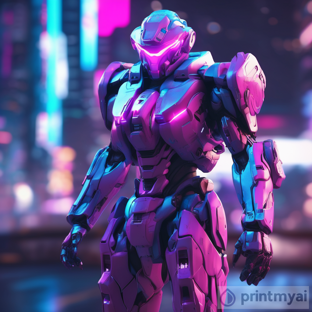 Neon-Lit Metropolis: A Mecha Pilot Ready for Battle