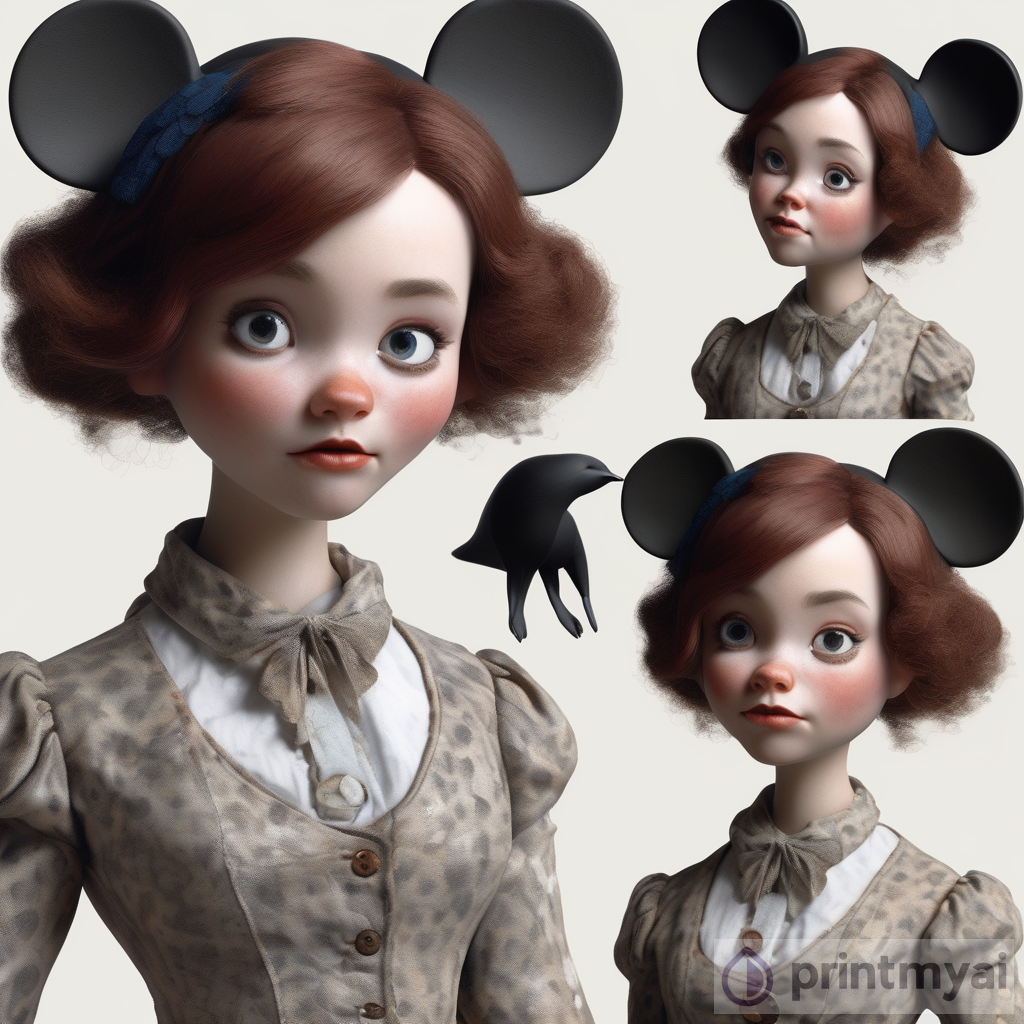 Greta: A Denmark-Inspired Female Mickey Mouse Character in Hyper-Realistic Portraits
