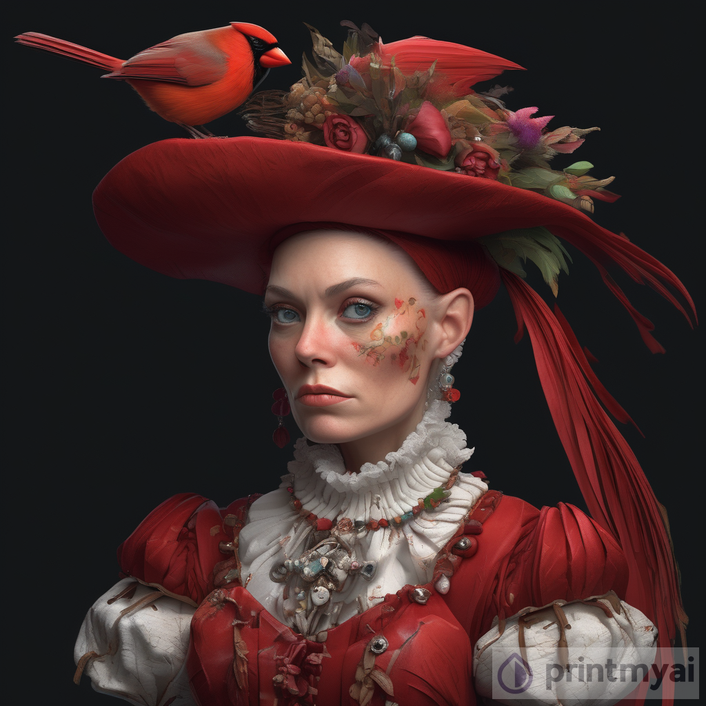 Danish-Inspired Female Cardinal Character: A Fusion of Art and Technology
