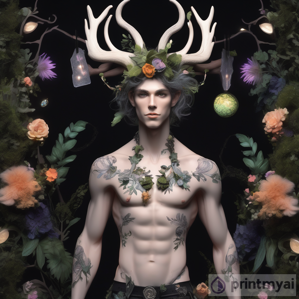 Enchanting Presence: The Mystical Garden-Inspired Male Faun in Dolly Kei Attire