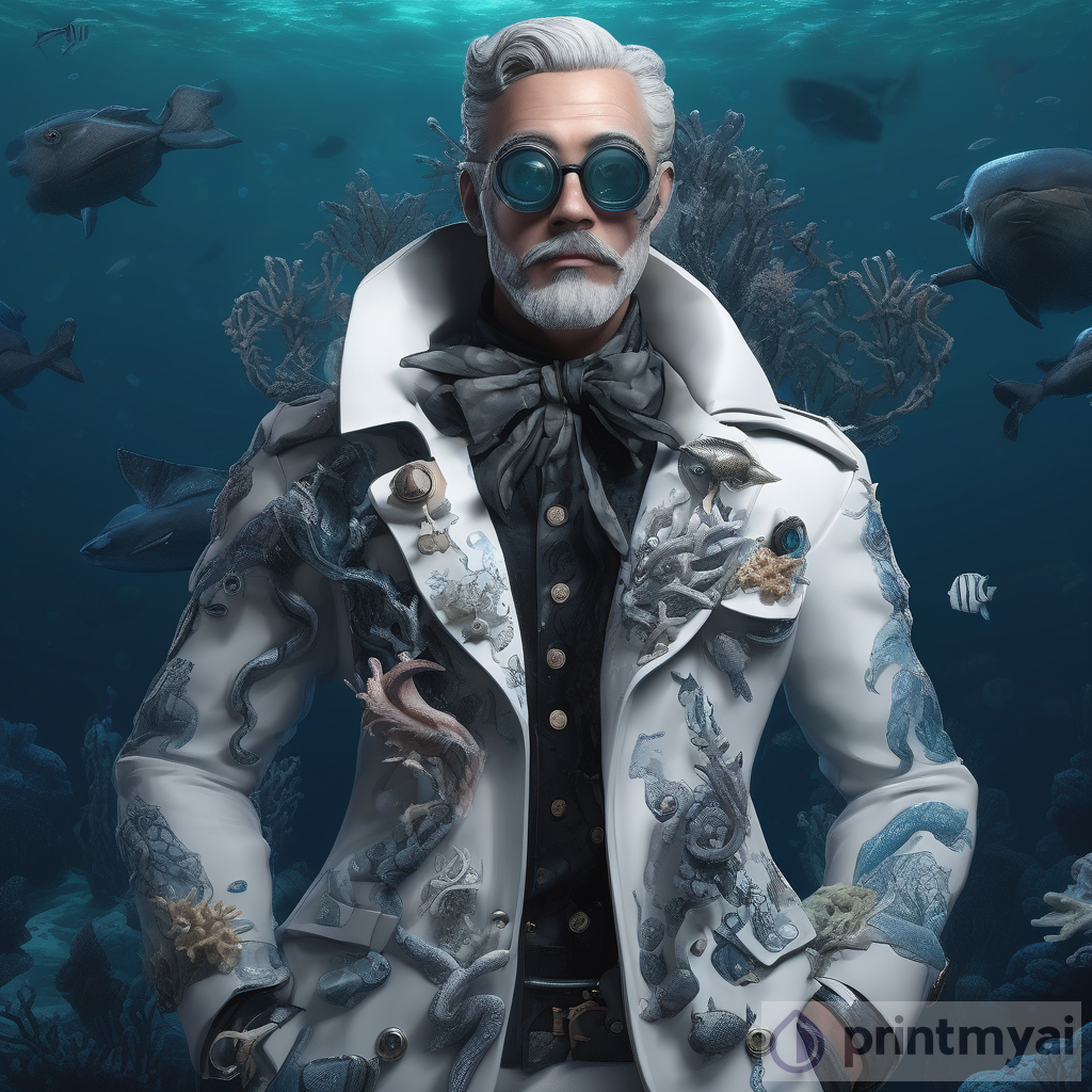 The Enigmatic Depths: A Hyper-Realistic Male Marine Biologist