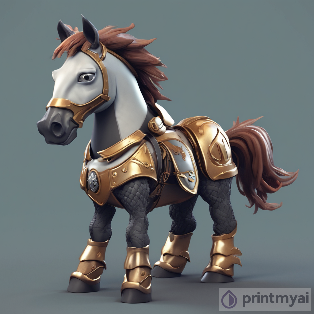 Intricately Designed Horse-Like Character: A Blend of Realism and Playful Charm