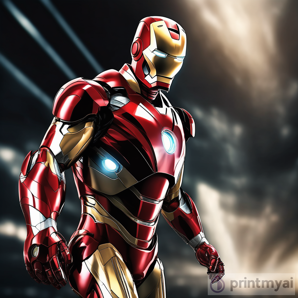 Superhero Portrait: Iron Man in Streamlined Red and Gold Suit