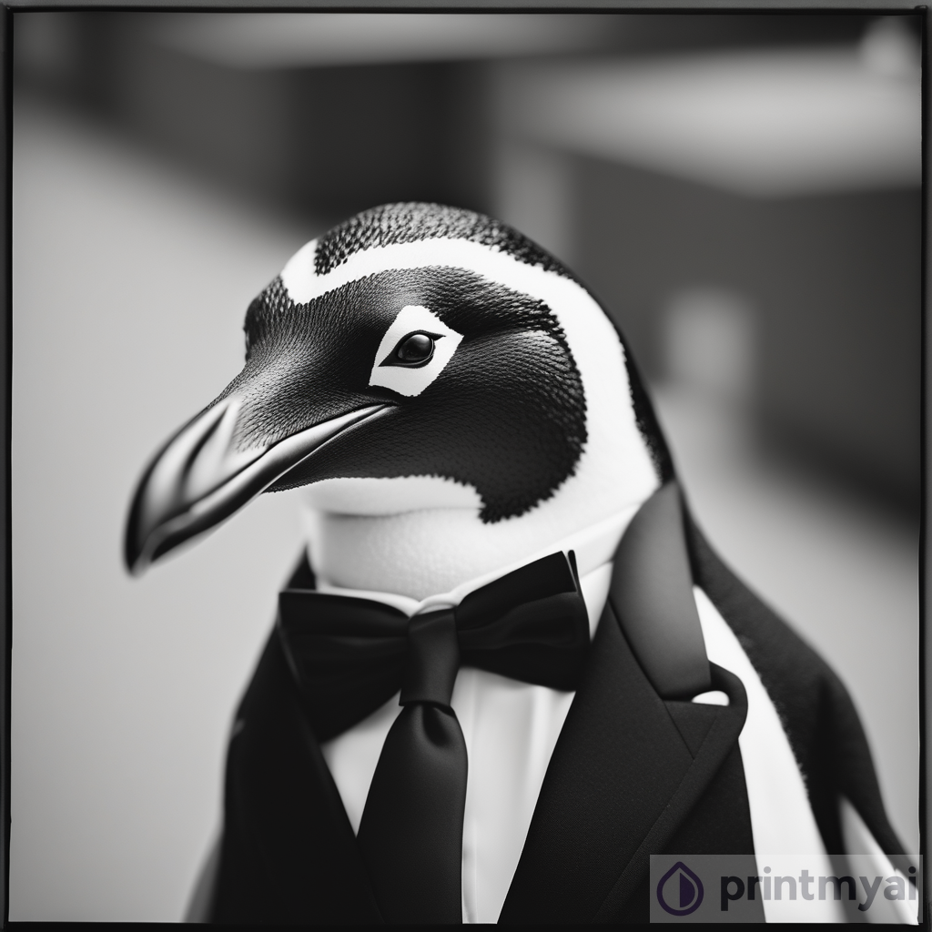 Elegant Penguin Marketing Executive - Closeup Portrait | Film Photography