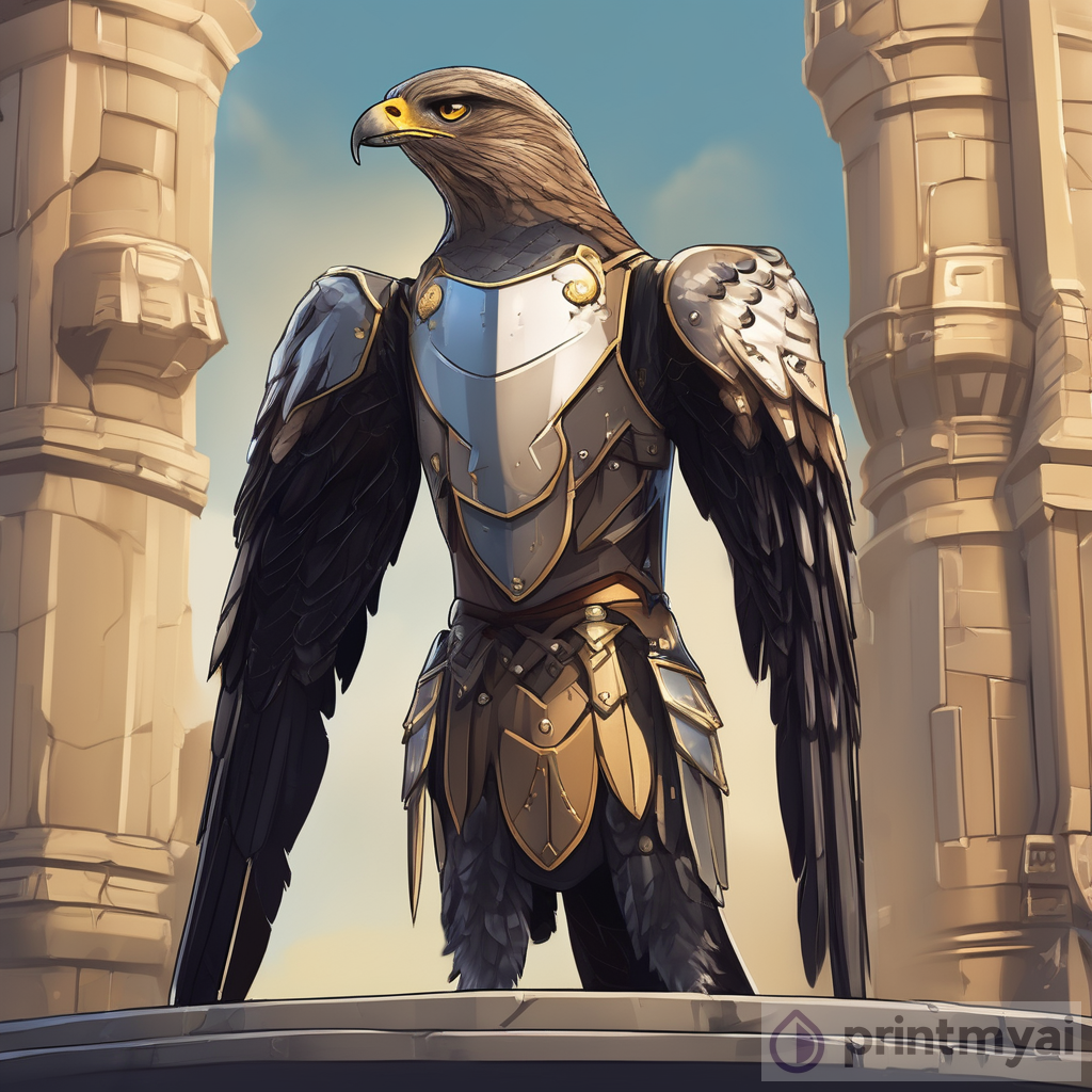 Safeguard: The Regal Hawk Bot Guarding the High Tower