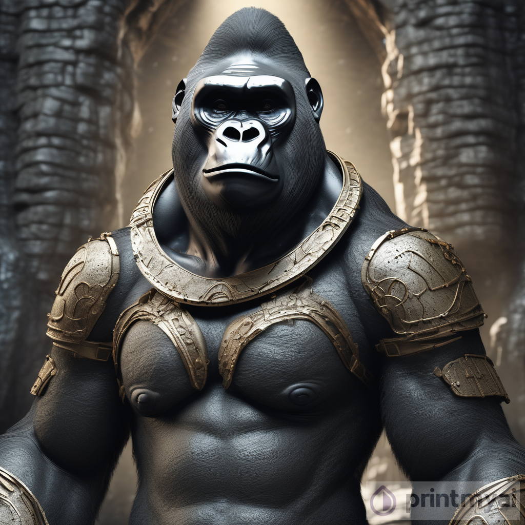 Majestic Gorilla: A Hyperrealistic Cinematic Pose with Detailed Armor