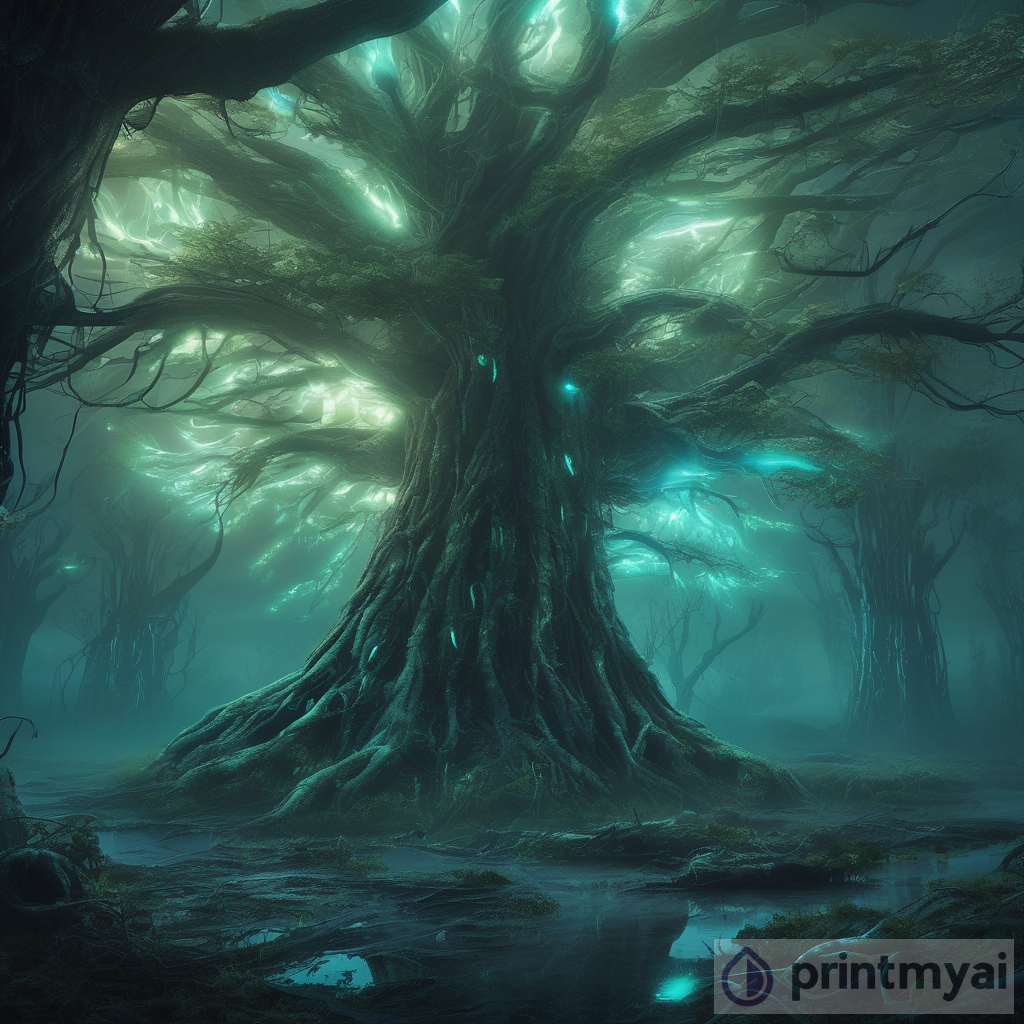 Glowing Giants: The New Age of Bioluminescent Trees in Post-Apocalyptic World