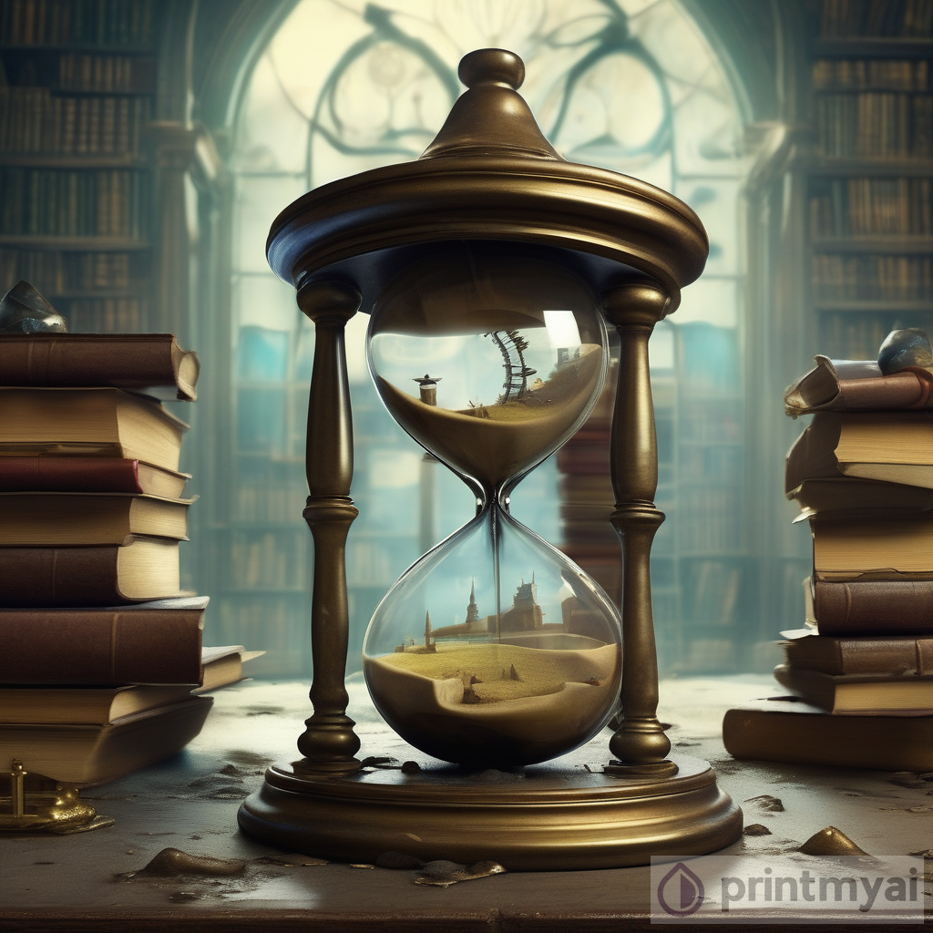 Hourglass Chronicles: A Surreal Encounter in Forgotten Libraries
