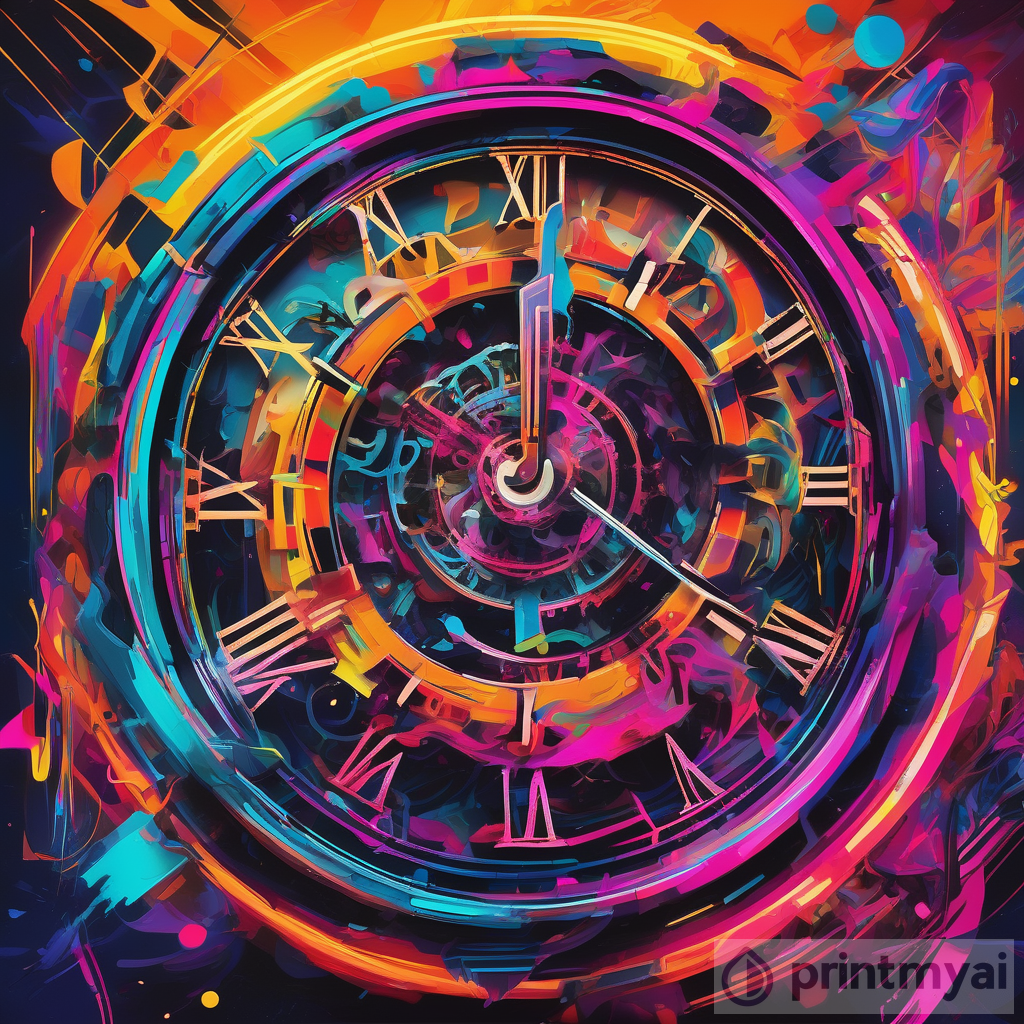 Mesmerizing Visual Representation of Time: Surrealism, Cyberpunk, and Abstract Expressionism