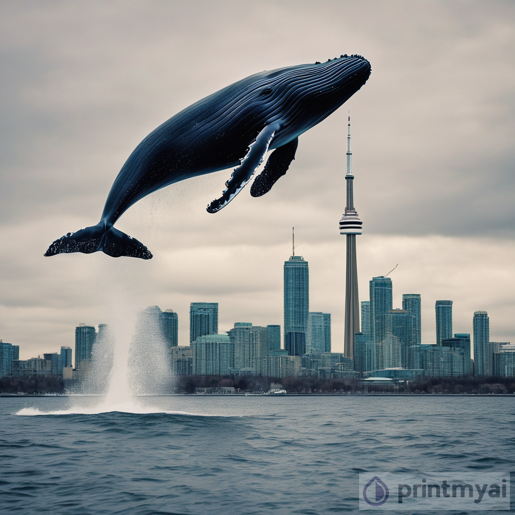 A Whale Jumping Over the CN Tower in Toronto