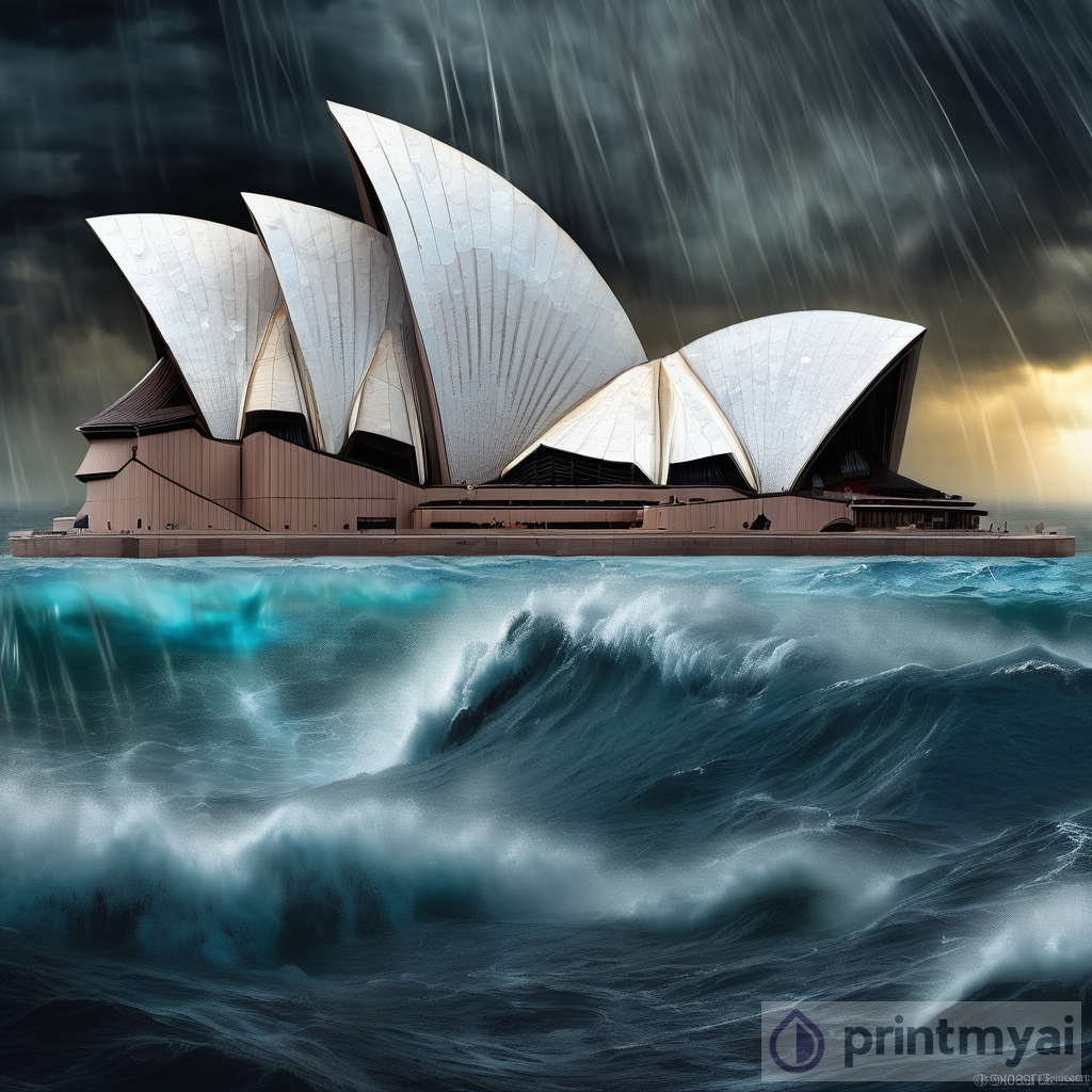 Magical Fusion: The Sydney Opera House in a Fantasy Ocean Storm