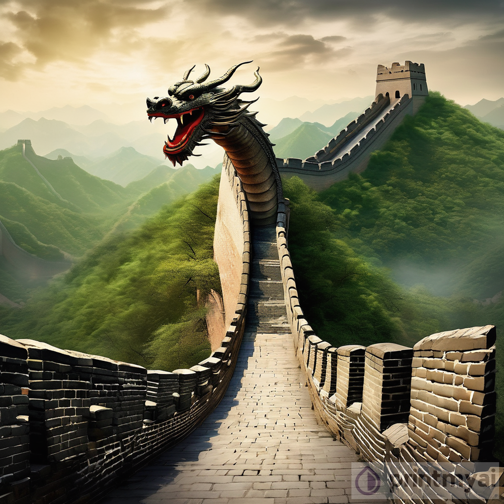 The Majestic Dragon and the Great Wall of China