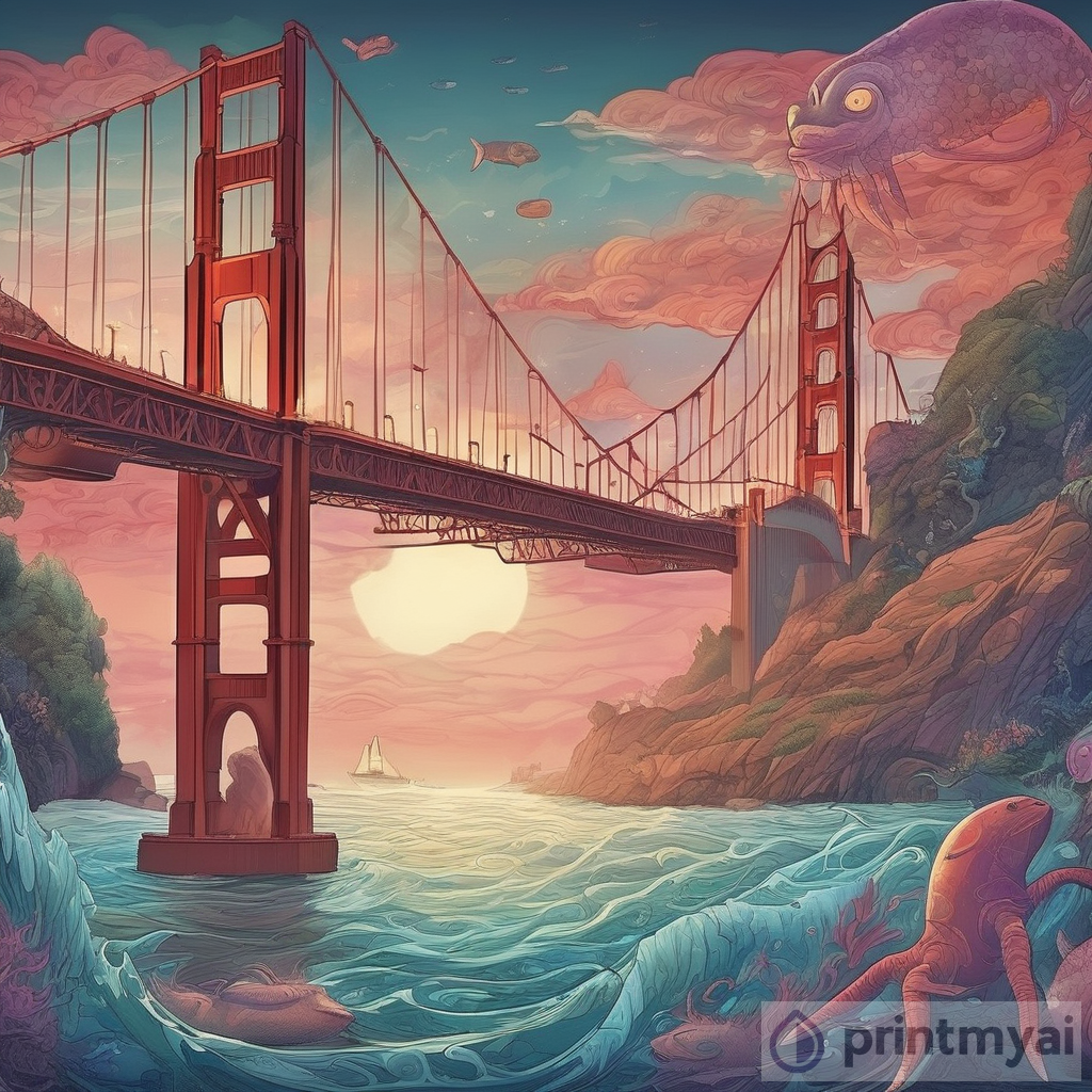 The Golden Gate Bridge: A Majestic Span Across the Fantasy Seascape