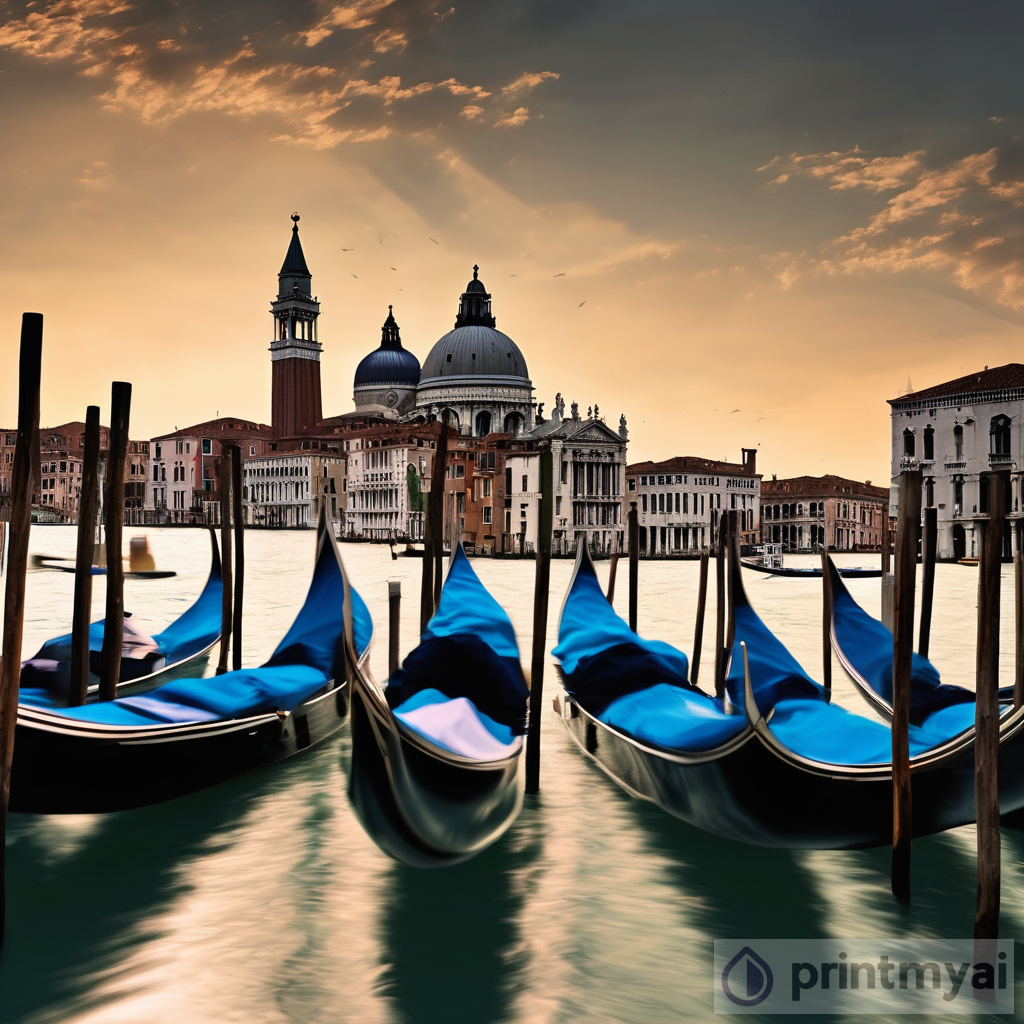 Gondolas in the Sky: A Dreamlike Cityscape on Venice's Grand Canal