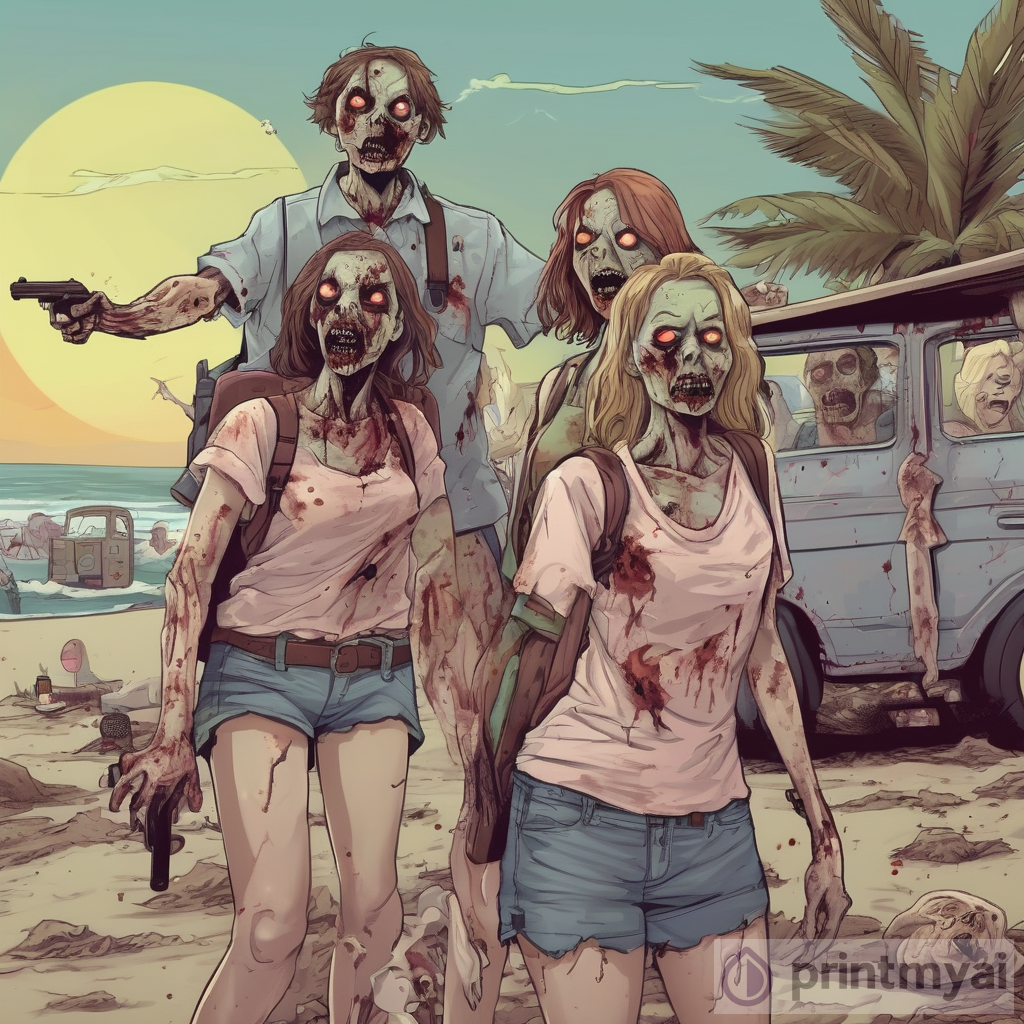 Cursed Zombie Apocalypse Women on Vacation: A Unique Art Experience