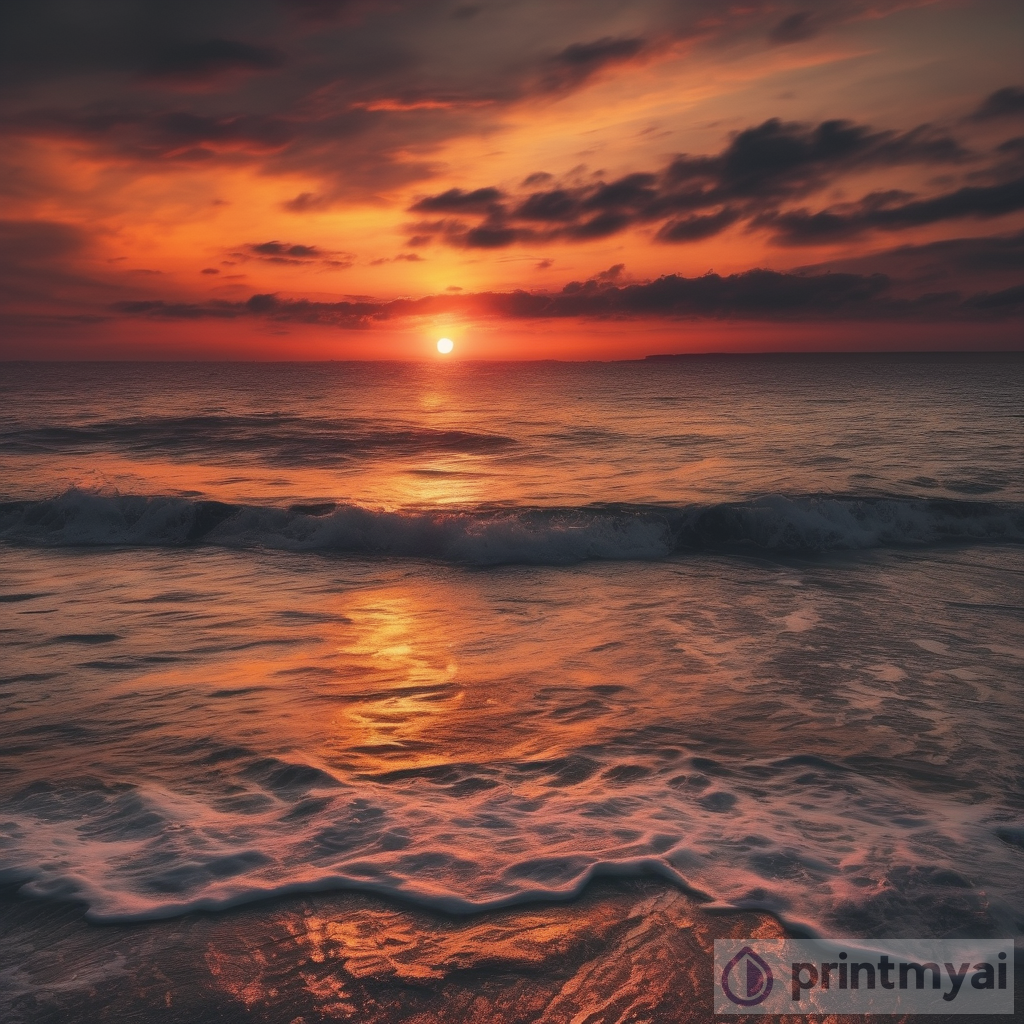 Captivating Beauty: Seaside Glowing Sunset