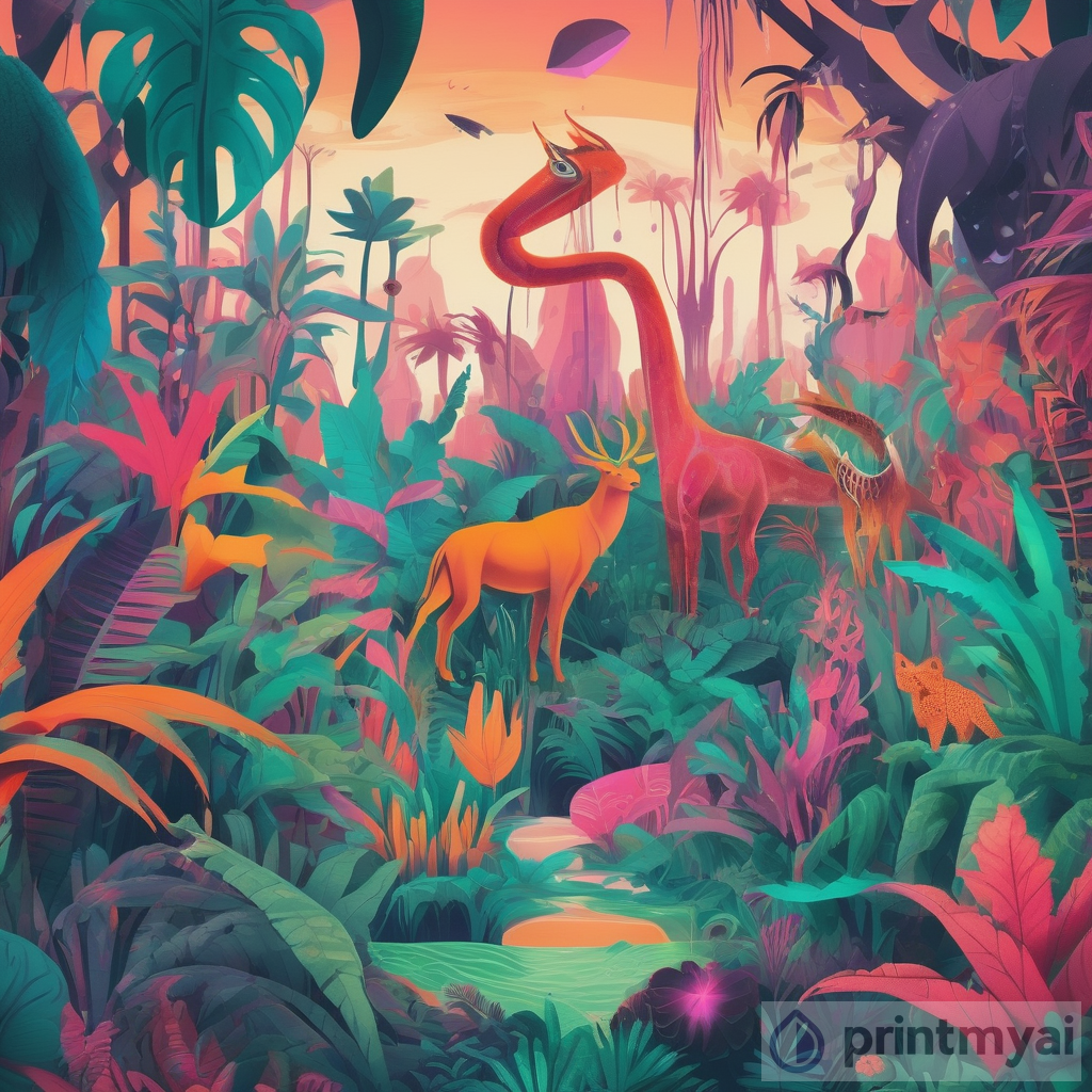 Discover the Enigmatic Surreal Jungle: A Vibrant Fusion of Flora and Fauna