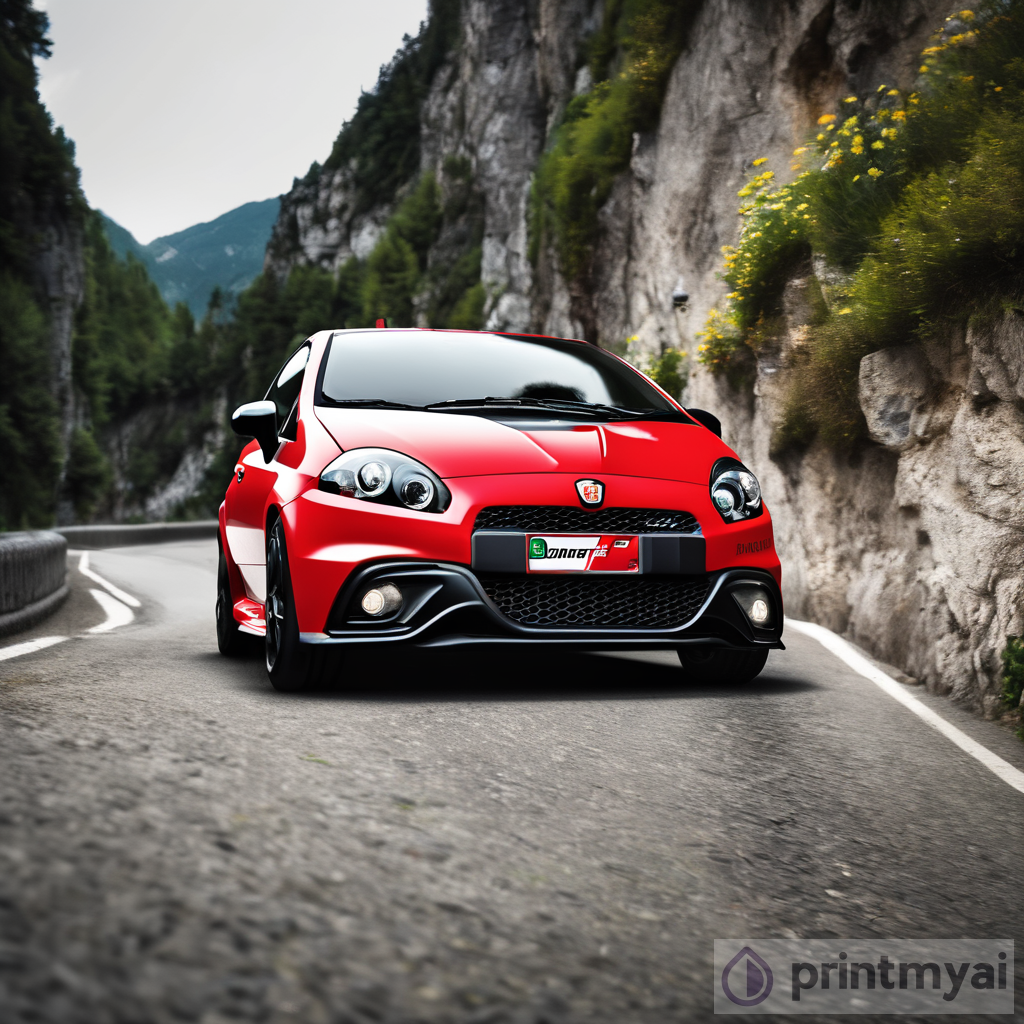 Exploring the Abarth Punto Evo Supersport on a Mountain Street