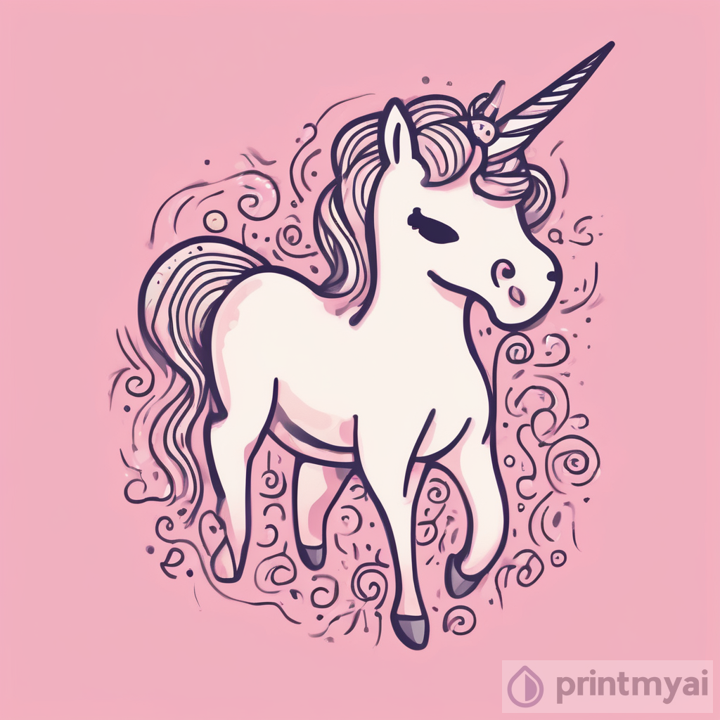 The Enchanting Unicorn: A Delightful Doodle on a Pastel Canvas