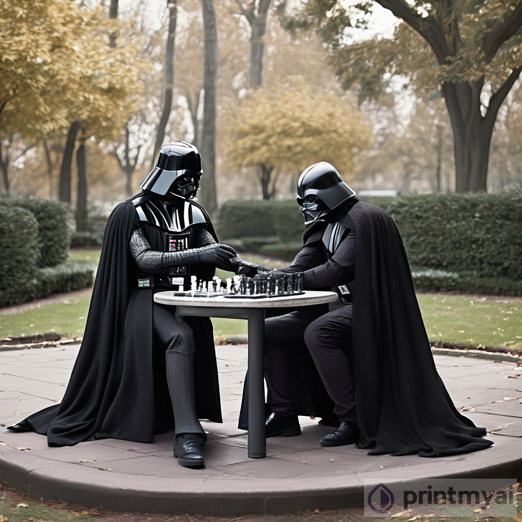 An Unlikely Match: Darth Vader and Lord Voldemort Play Chess in the Park