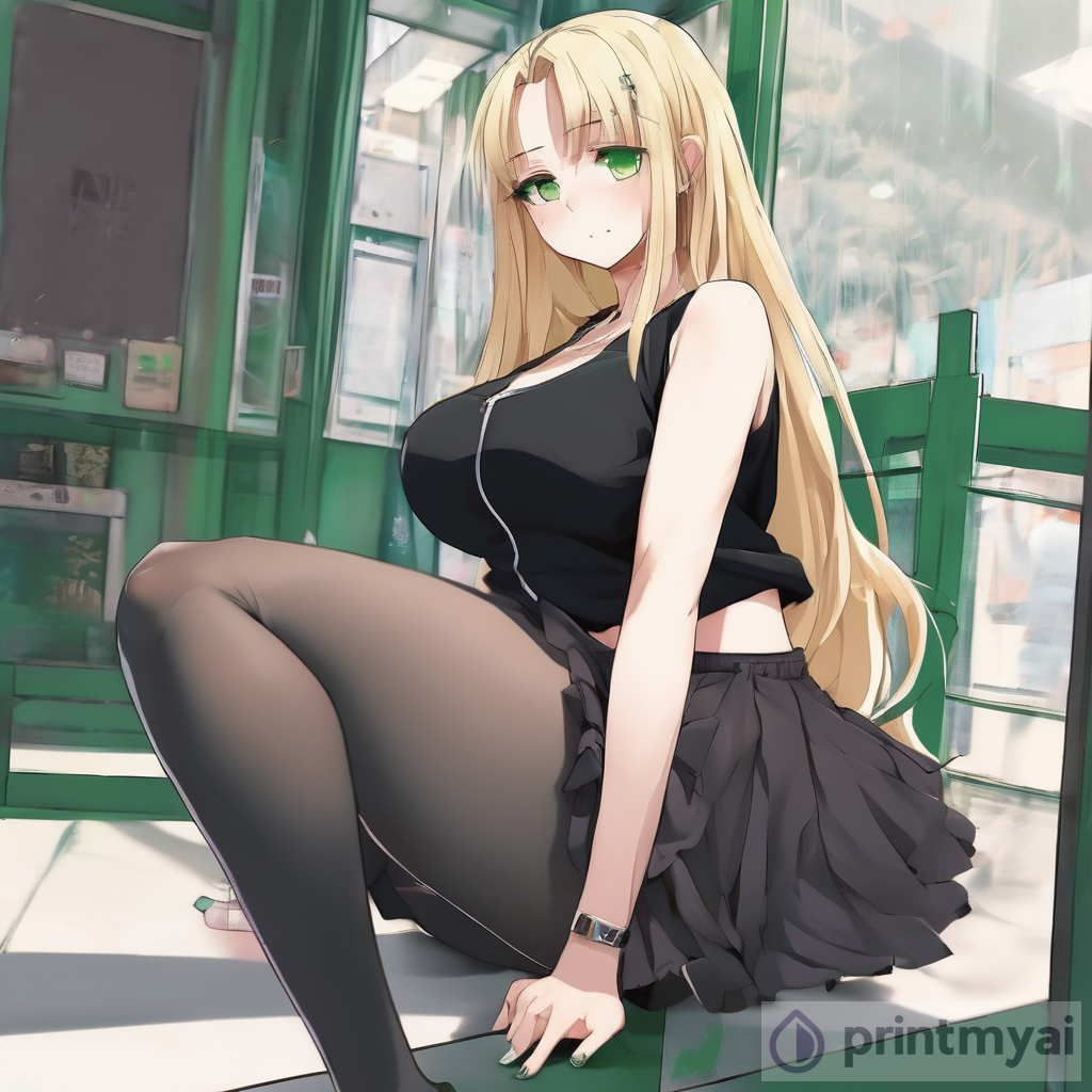 The Mesmerizing Art of an Anime Blondie with Long Hair and Green Eyes