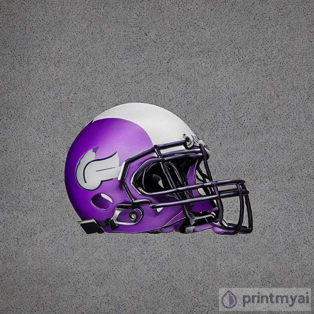 The Essence of Artistry: A Purple Football Helmet in Full Side View