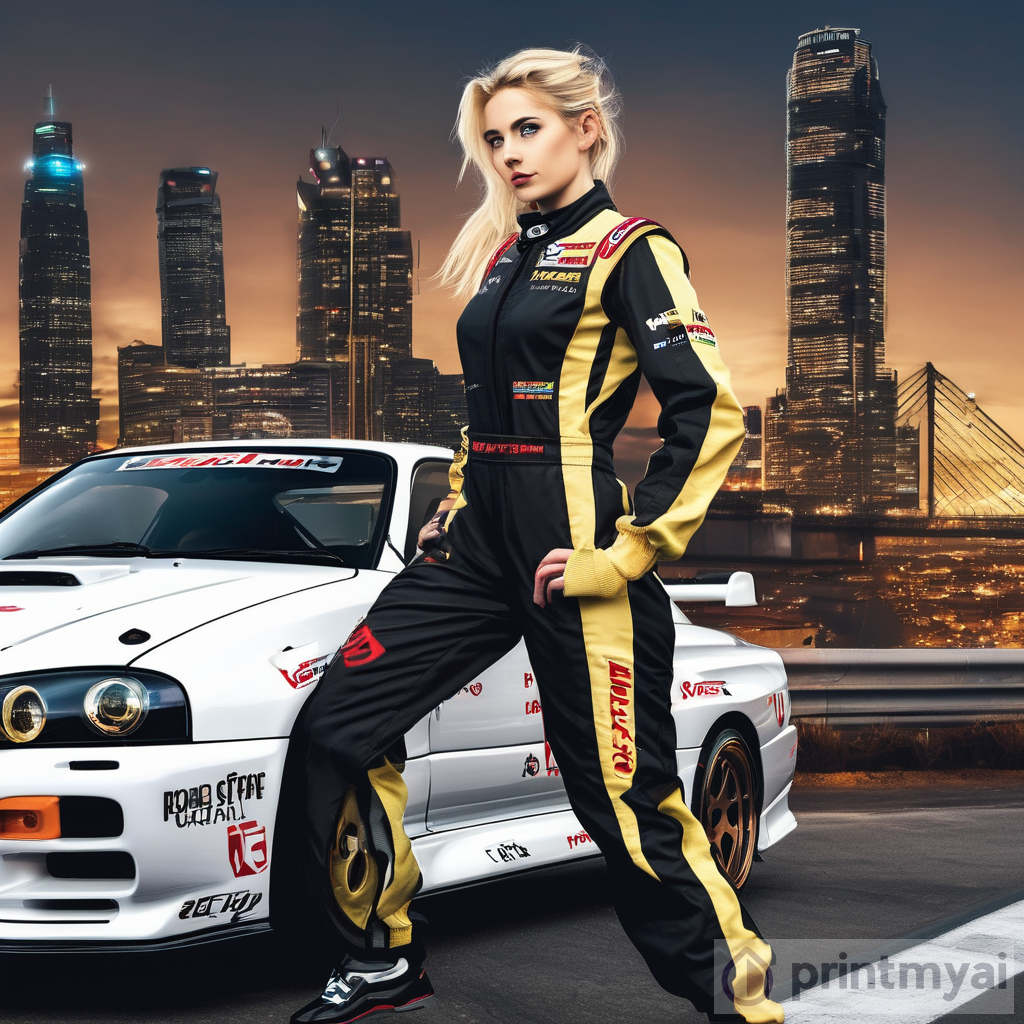 Blonde Girl and Skyline R34: A Perfect Pairing