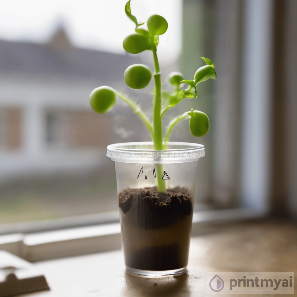 Growing Pea Shots in a Small Cup: A Winter Window Art