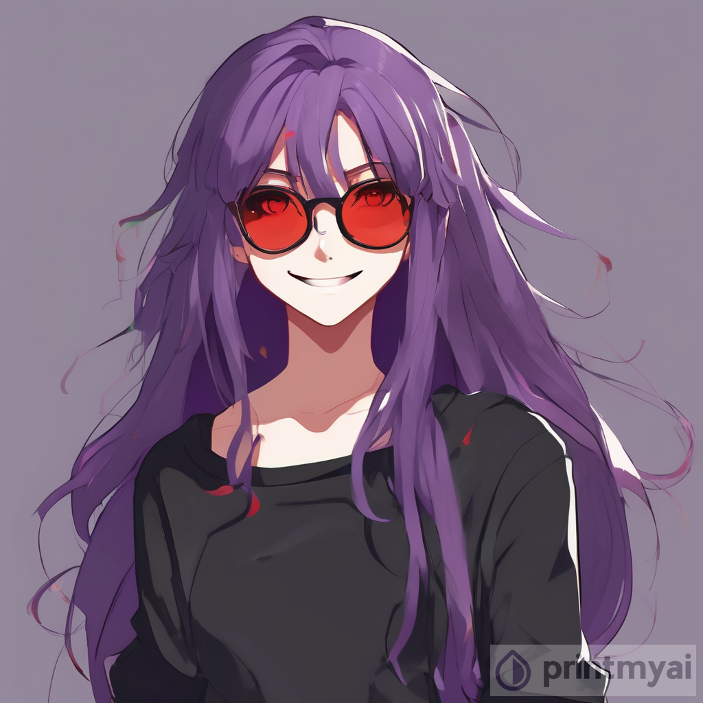 The Enigmatic Charm of the Young Anime Girl with Purple Hair and Red Eyes