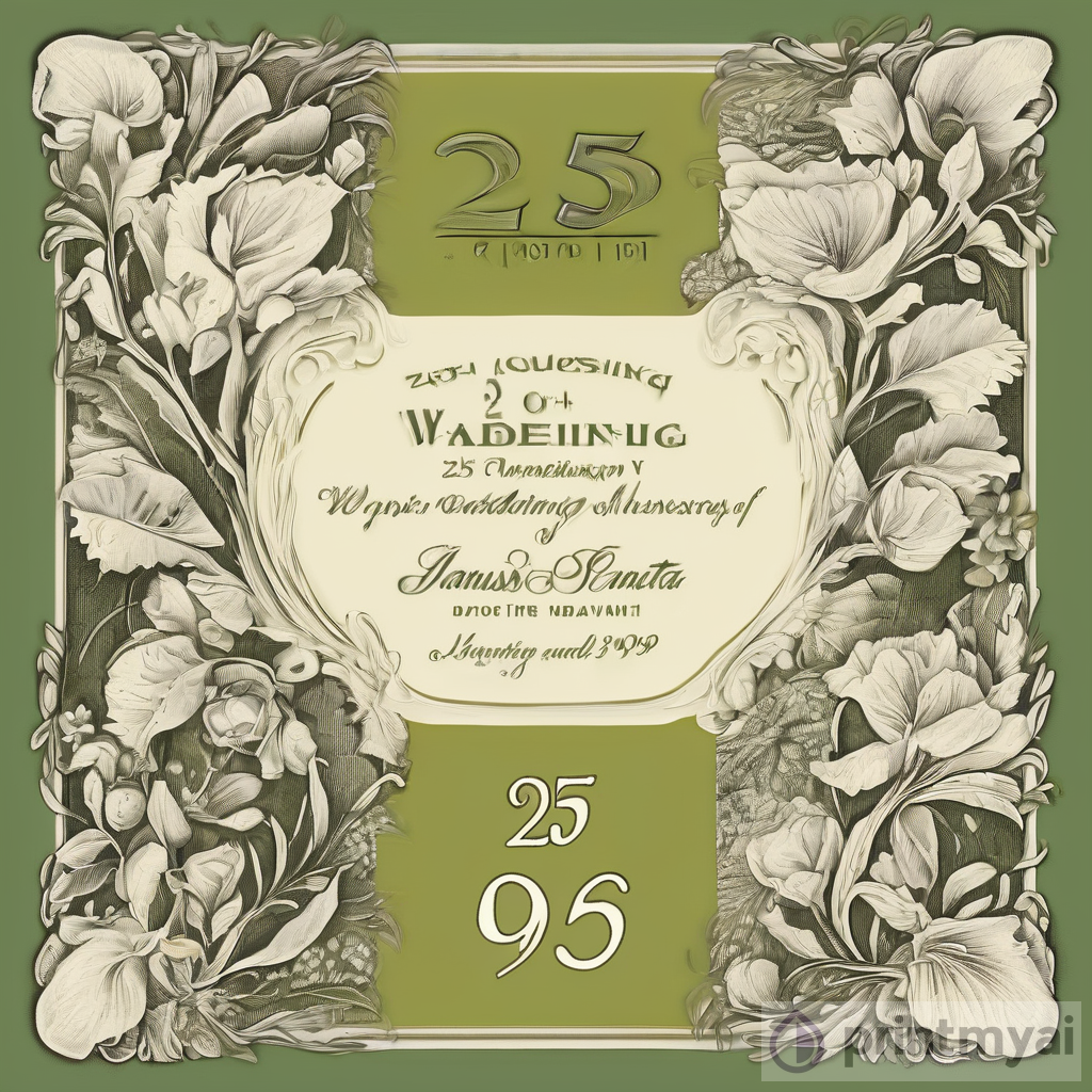 Celebrate Love and Nature: 25th Wedding Anniversary Bottle Label