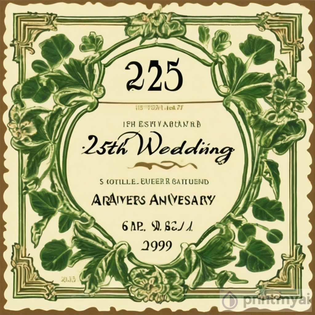 Celebrating 25 Years of Love: A Bottle Label for a Special Wedding Anniversary