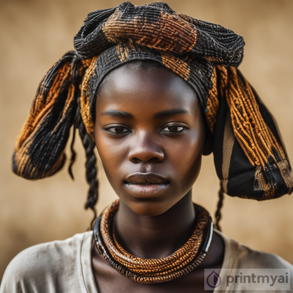 Afrikaan Young Woman Carrying Baggage: A Cultural Portrait