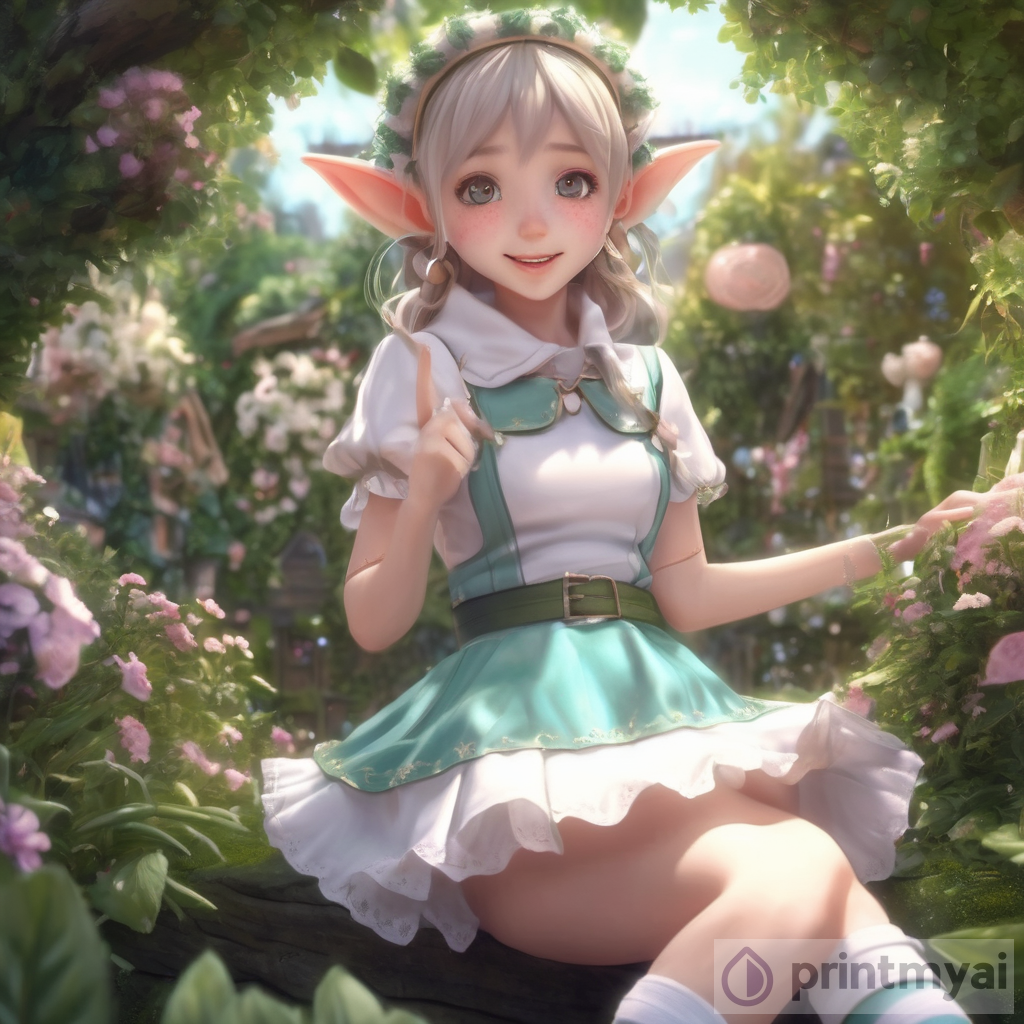 In the Enchanted Garden: A Delightful Encounter with an Elf