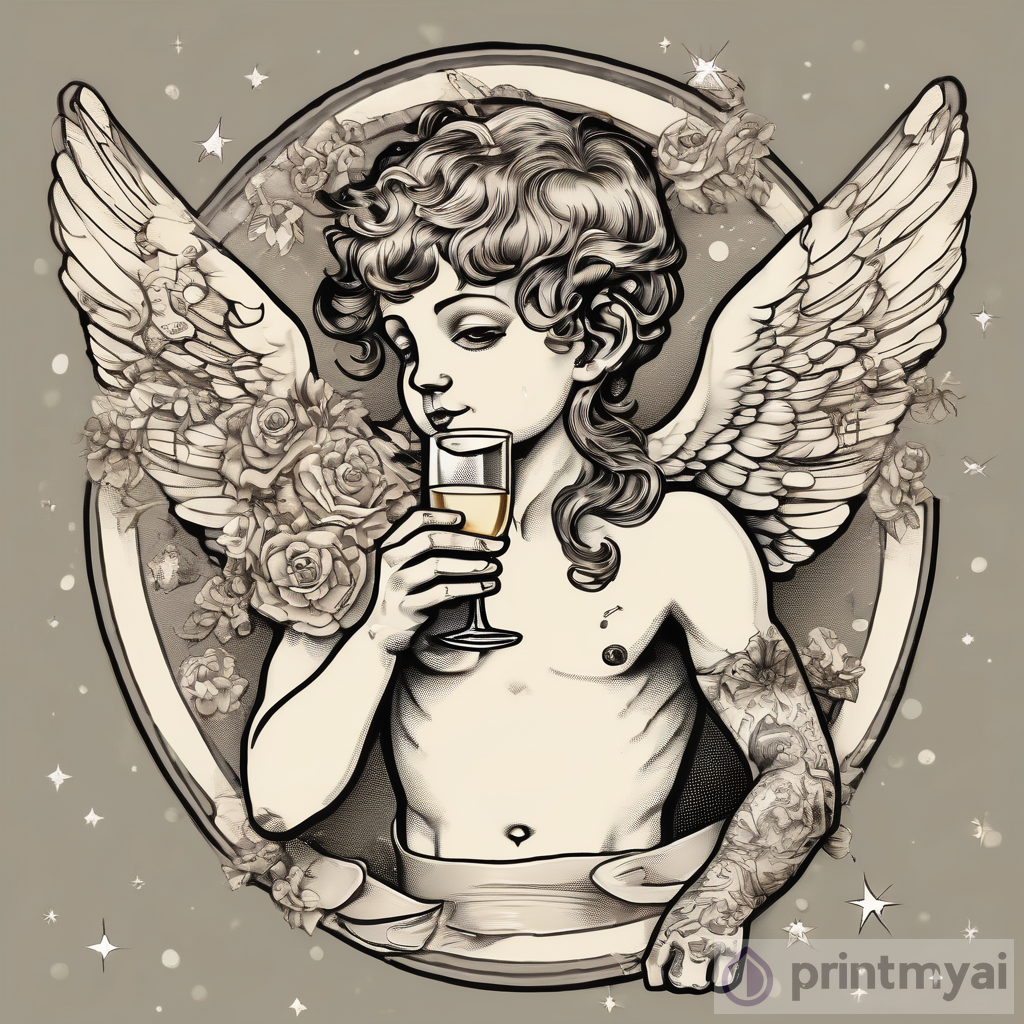 Tattooed Cupid: Celebrating Love with Champagne
