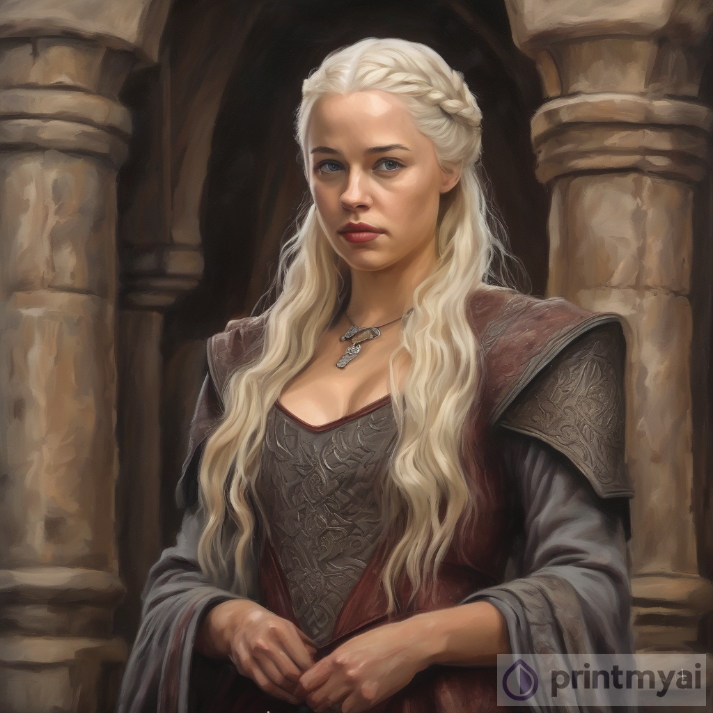 Captivating Daenerys Targaryen Medieval Oil Painting | Game of Thrones Art
