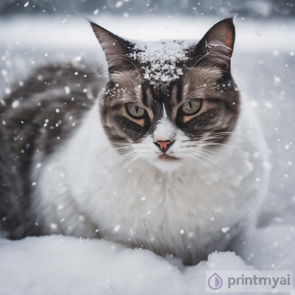 The Beauty of a Sad Cat in Snow