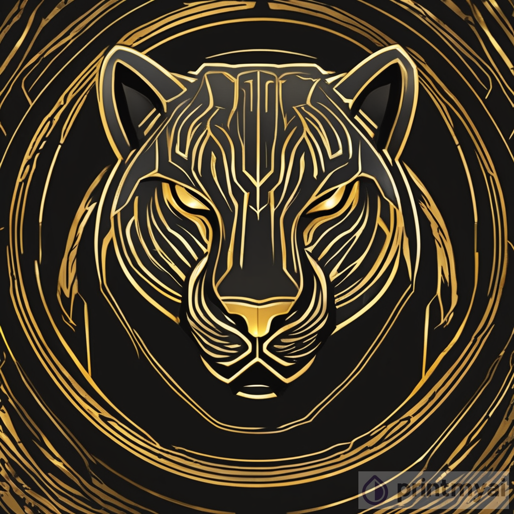 Designing a Golden Outlined Basketball Team Logo Inspired by Black Panther