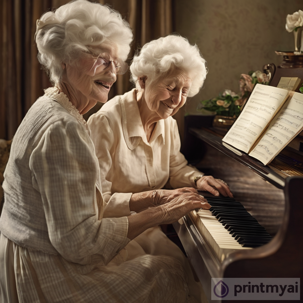 The Joy of Music: Two Elderly Ladies Playing Piano Duets