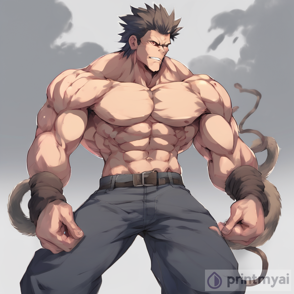 The Powerful Anime Man with Muscles and a Monkey Tail