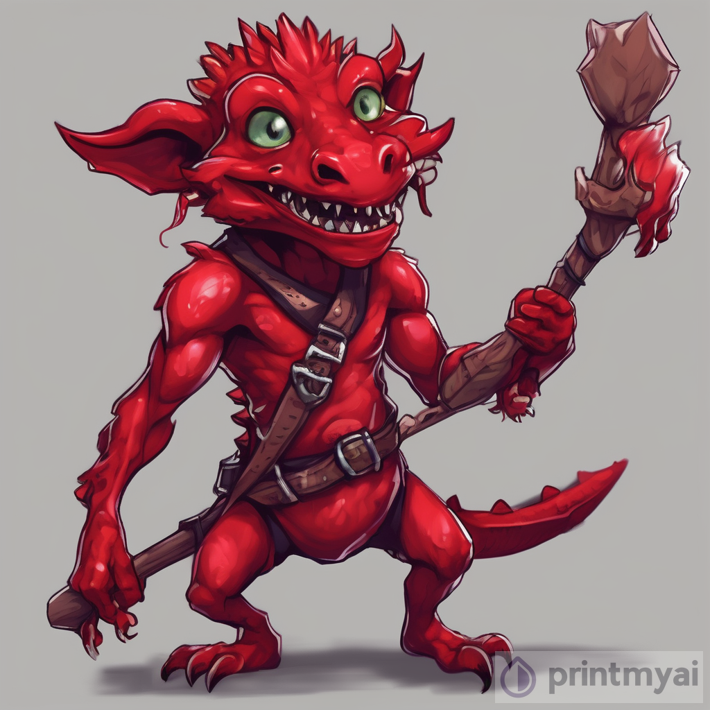 Captivating Red Kobold Art: A Vibrant Representation of a Fearsome Creature