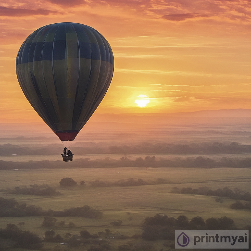 A Breathtaking Journey: Sunrise and Pug on a Hot-Air Balloon