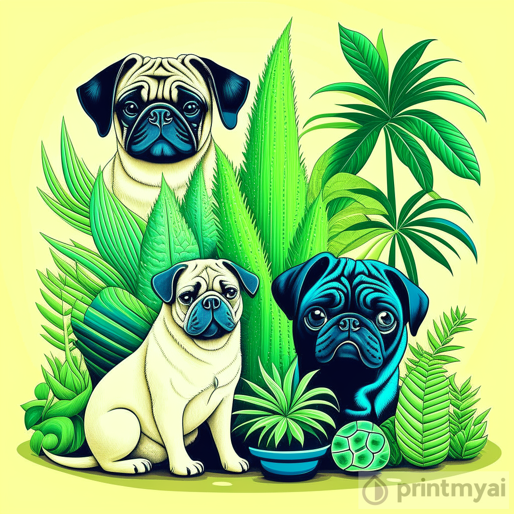 The Art of Pug, Cactus, and Monstera