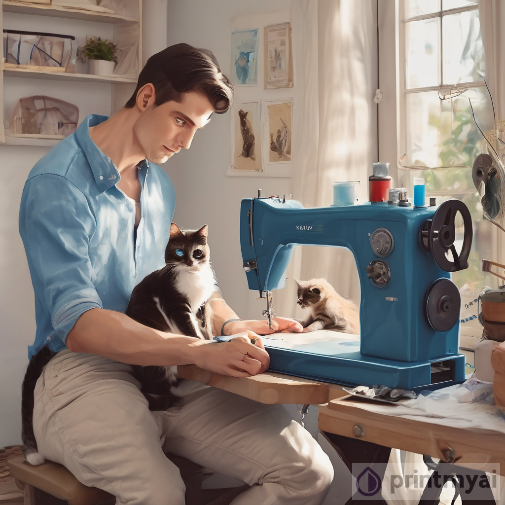 The Art of Sewing: A Creative Journey with Man, Cats, and Needle