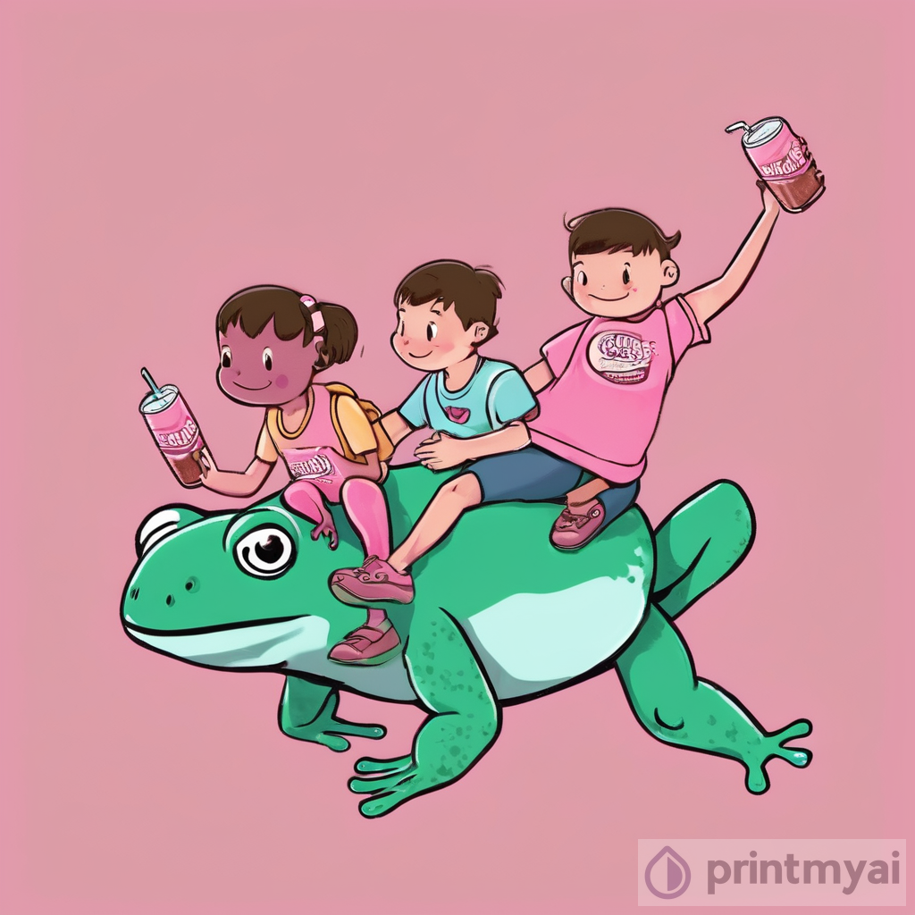 Delightful Childhood Adventures: Flying on Pink Frogs with Soda