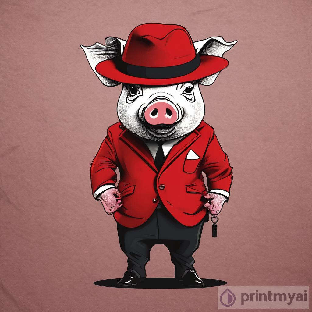 The Dapper Swine: A Pig's Penchant for Gangster Style