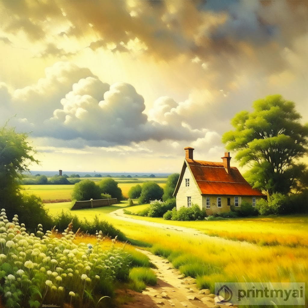 Quaint Village in East Yorkshire Landscape Painting